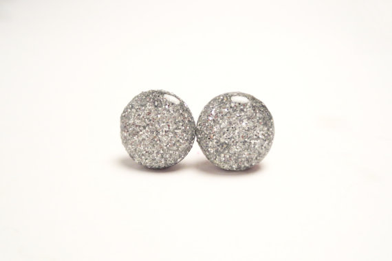 Shelly - Silver Glitter Earrings