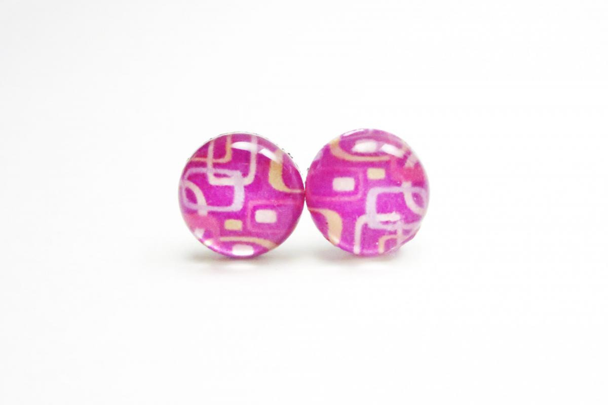 Laurel - Purple Earrings - Retro Stud Earrings