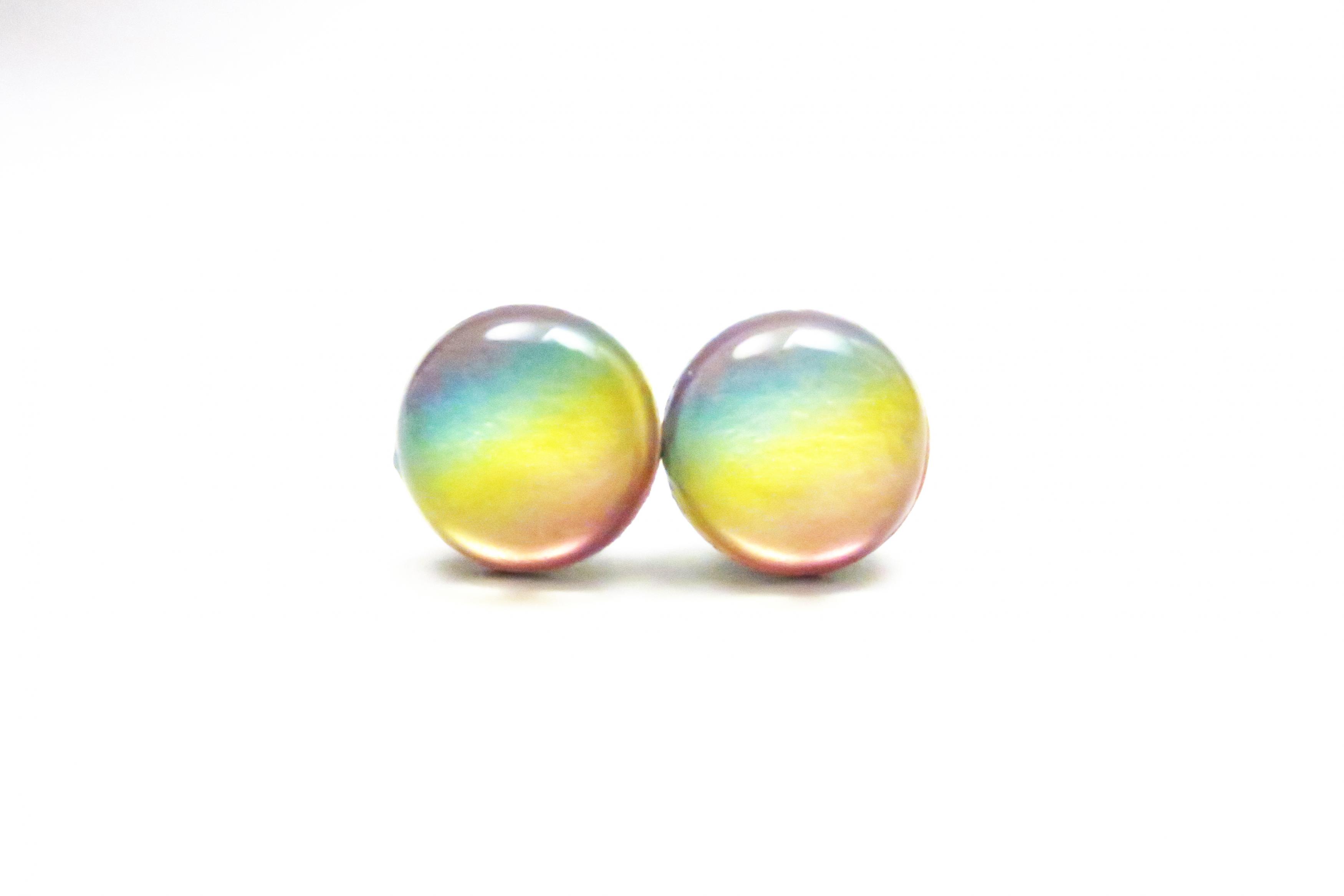 Rainbow Pastel Colored Stud Earrings on Luulla